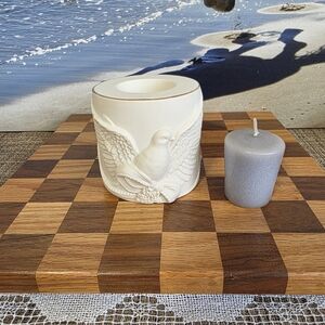 Lenox Cream Candle Holder with Gray Candle